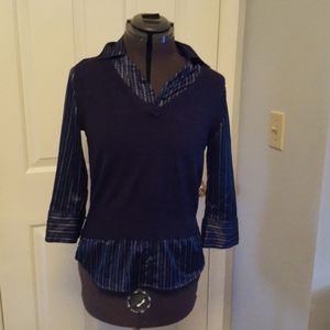 Layered top Blue Apt 9 sz S